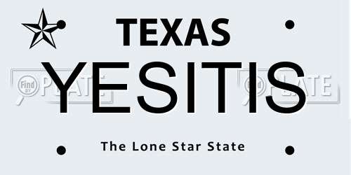 YESITIS Texas License Plate