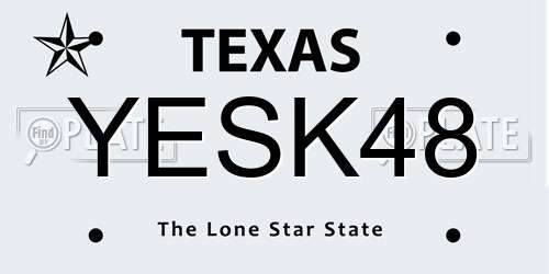 YESK48 Texas License Plate