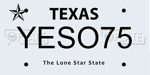 YESO75 Texas License Plate