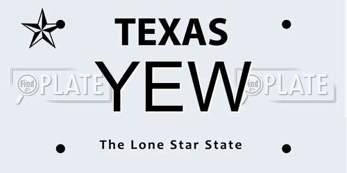 YEW Texas License Plate