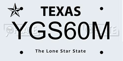YGS60M Texas License Plate