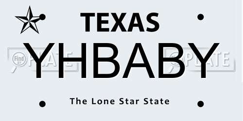 YHBABY Texas License Plate