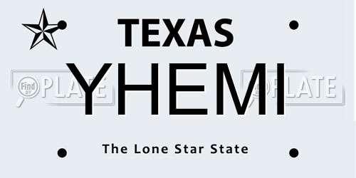 YHEMI Texas License Plate