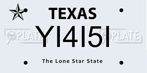 YI4I5I Texas License Plate