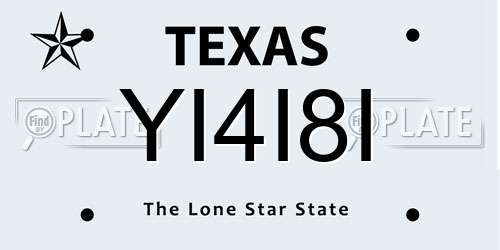 YI4I8I Texas License Plate