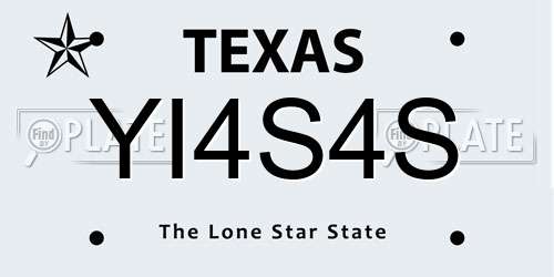 YI4S4S Texas License Plate