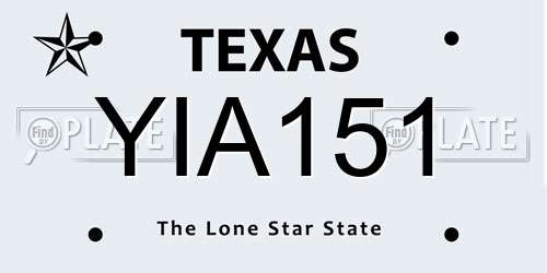 YIA151 Texas License Plate