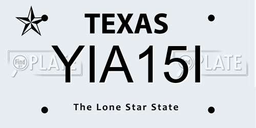 YIA15I Texas License Plate