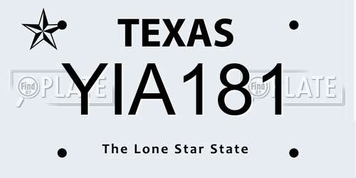 YIA181 Texas License Plate