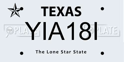 YIA18I Texas License Plate