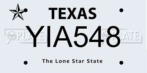 YIA548 Texas License Plate