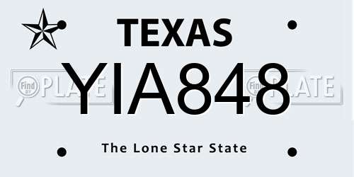 YIA848 Texas License Plate