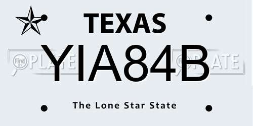YIA84B Texas License Plate