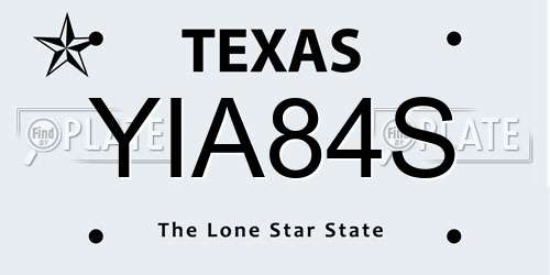 YIA84S Texas License Plate