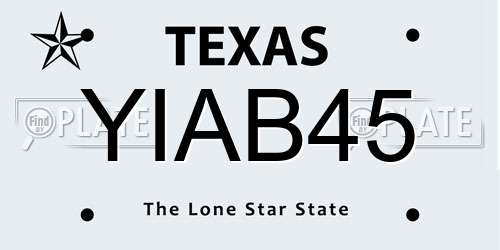YIAB45 Texas License Plate
