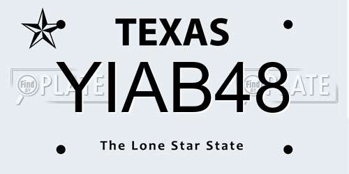 YIAB48 Texas License Plate