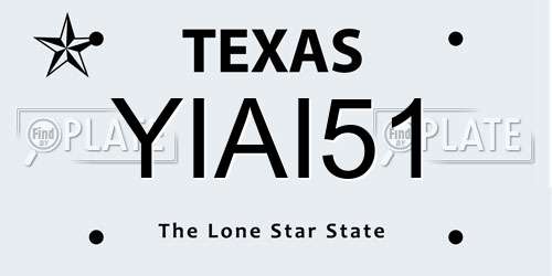 YIAI51 Texas License Plate
