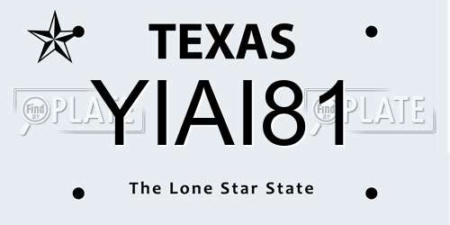 YIAI81 Texas License Plate