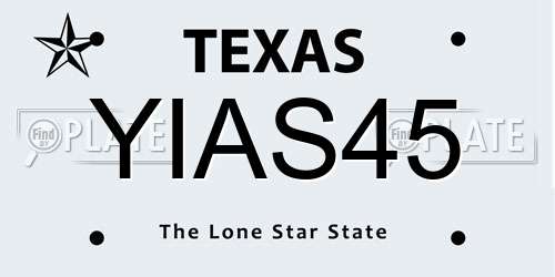 YIAS45 Texas License Plate