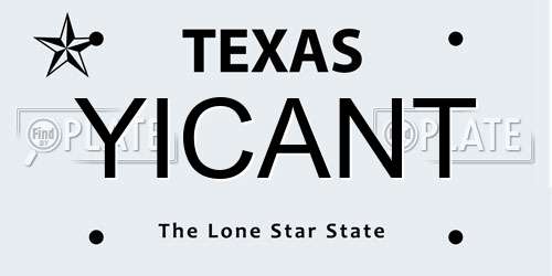 YICANT Texas License Plate