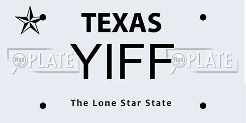 YIFF Texas License Plate
