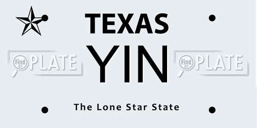 YIN Texas License Plate