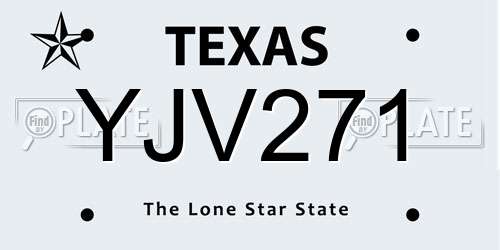 YJV271 Texas License Plate