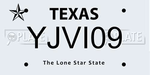 YJVI09 Texas License Plate