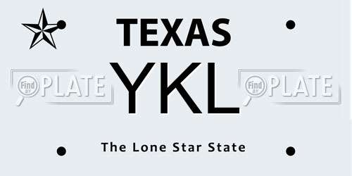 YKL Texas License Plate