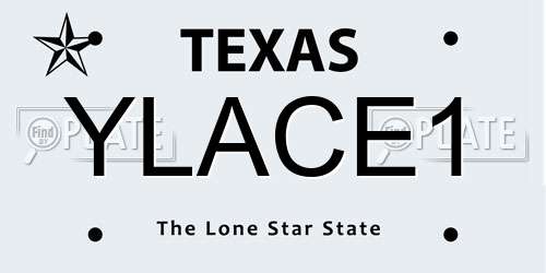 YLACE1 Texas License Plate