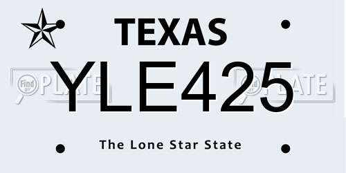 YLE425 Texas License Plate