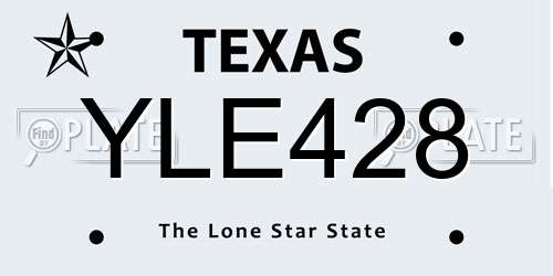 YLE428 Texas License Plate