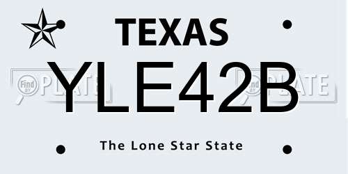 YLE42B Texas License Plate