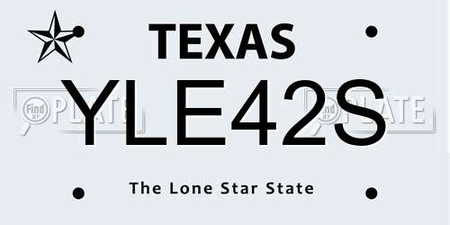 YLE42S Texas License Plate