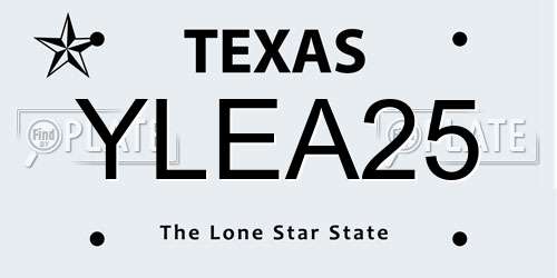 YLEA25 Texas License Plate