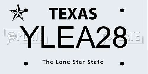 YLEA28 Texas License Plate