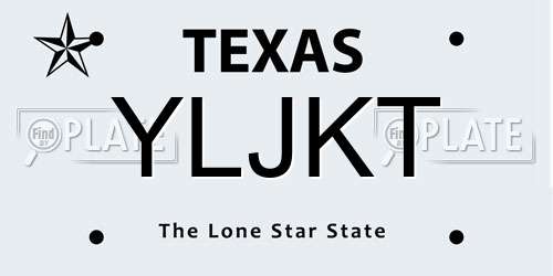 YLJKT Texas License Plate