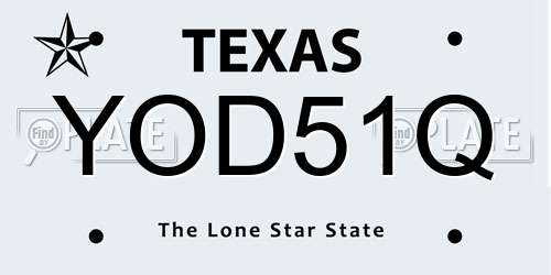 YOD51Q Texas License Plate