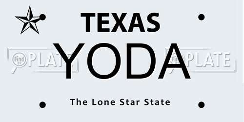 YODA Texas License Plate