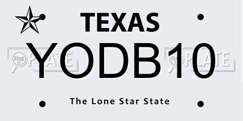 YODB10 Texas License Plate