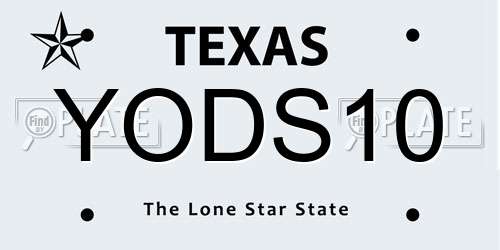 YODS10 Texas License Plate