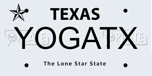 YOGATX Texas License Plate
