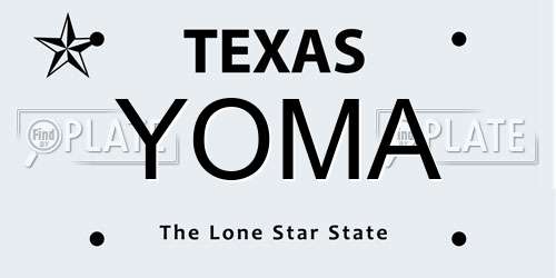 YOMA Texas License Plate