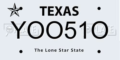 YOO51O Texas License Plate