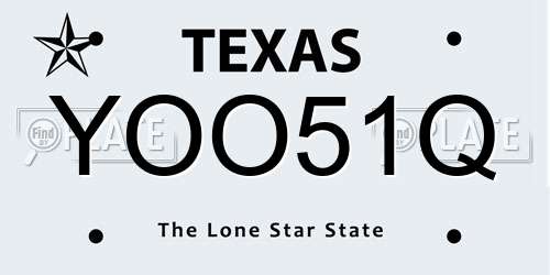 YOO51Q Texas License Plate
