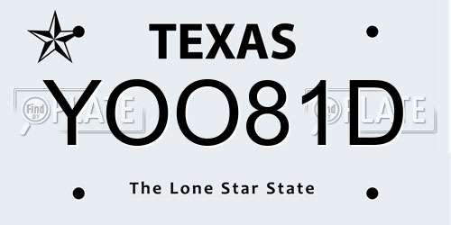YOO81D Texas License Plate