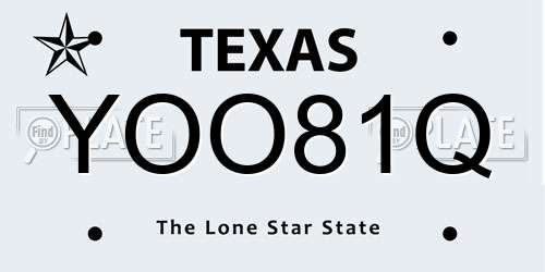 YOO81Q Texas License Plate
