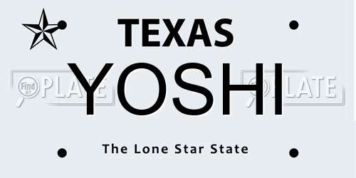 YOSHI Texas License Plate