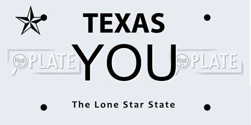 YOU Texas License Plate