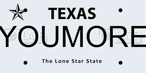 YOUMORE Texas License Plate